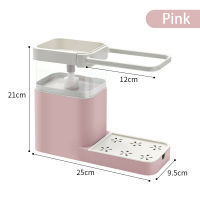 2 In 1 Liquid Dispenser Dish Clean Wipe Sponge Storage Holder Rack Multifunction Kitchen Bathroom Liquid Storage