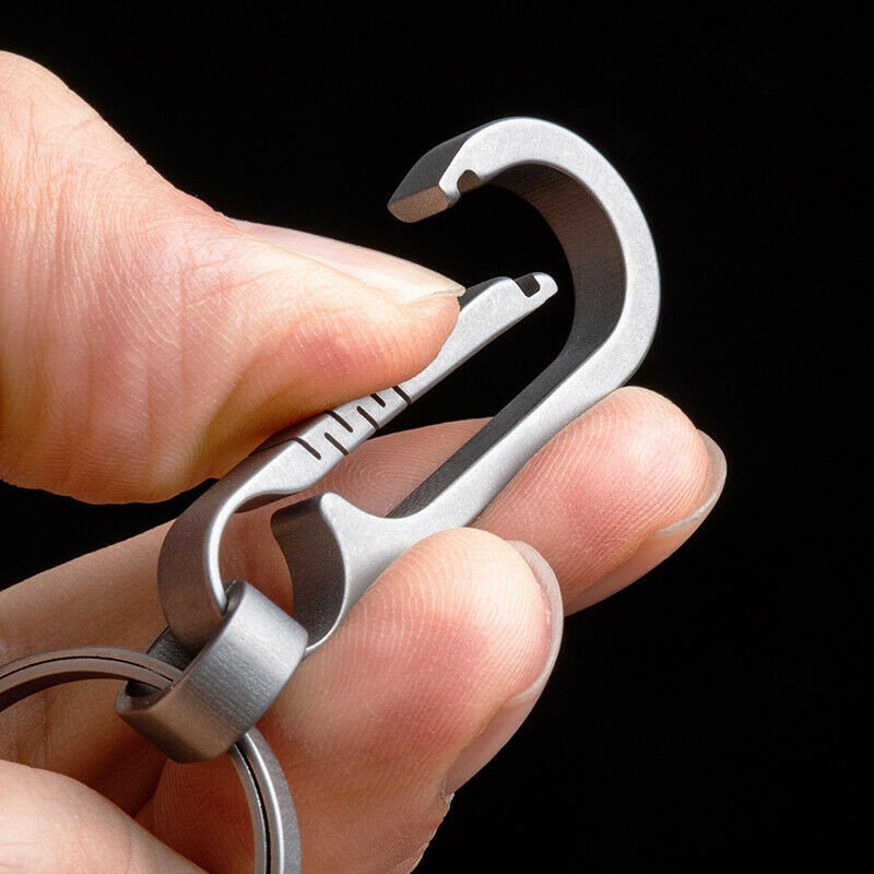 Portable Titanium-Alloy Buckle Carabiner Keychain Key Ring Clip Hook Hanging-UK 