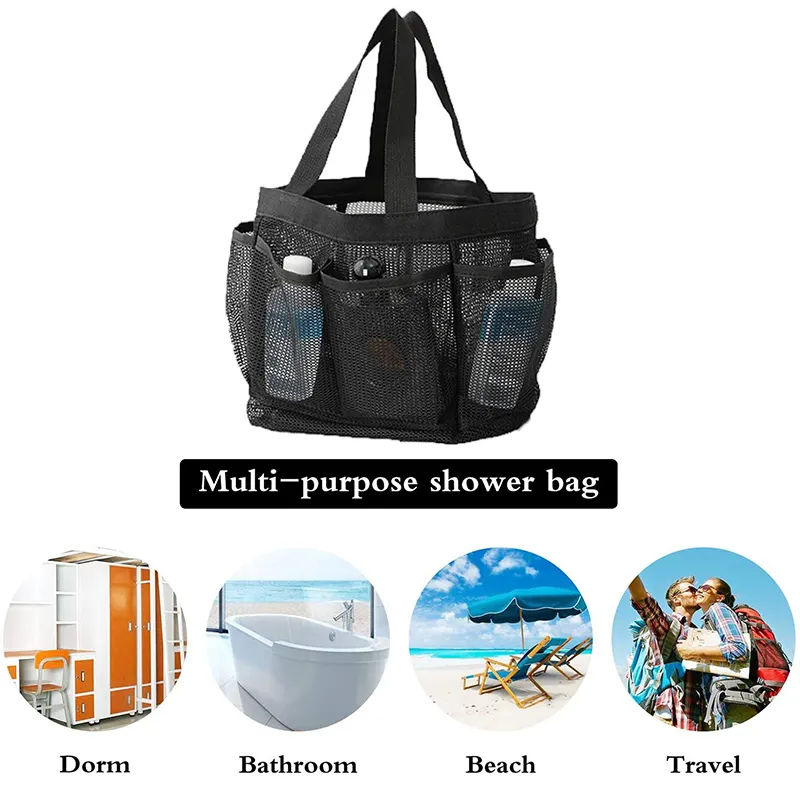 Portable Mesh Shower Caddy Organizer Storage Basket Travel Tote Bath Gym  Bag