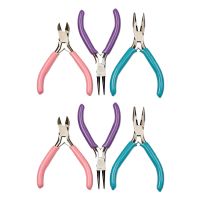 6Pcs DIY Craft and Jewelry Tool Pliers Chain Nose Plier Cutter Plier Round Nose Plier for Beading Jewelry Making