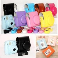 สำหรับ Fujifilm Instax Mini 8ขนาดเล็กสำหรับกล้อง8 + Plus 9เคสกระเป๋าหนัง PU พร้อมอัลบั้มรูปฮาร์ดฝาครอบป้องกัน Tali Bahu