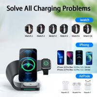 New 15W Fast Charger Dock Station 4 In 1 Magnetic Wireless Charger Stand For Airpods Watch Earphones Iphone 14 13 12 Pro Android