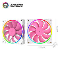 ID-COOLING Cooler Fan 120mm 5V 3 PIN Addressable RGB Fan MB Sync, 4 PIN PWM Speed Control Fans For Radiator,ZF-12025-PINK