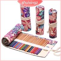 SHUIXINGZ ผ้าที่มีสีสัน กล่องใส่ดินสอ ผ้าใบแคนวาส ที่จัดระเบียบเครื่องเขียน กระเป๋าใส่ดินสอ ของใหม่ 12/24/36/48/72รู กระเป๋าใส่ของ อุปกรณ์การเรียนสำหรับนักเรียน