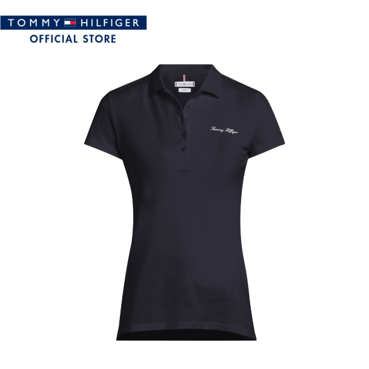 tommy-hilfiger-เสื้อโปโลผู้หญิง-รุ่น-ww0ww40404-dw5-สีน้ำเงิน