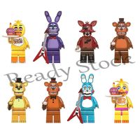 【hot sale】 ♕ B02 FNAF Figures Toys Five Nights At Freddys Building Blocks Bonnie Foxy Freddy Chica Bear Dolls Kids Puzzle Toy