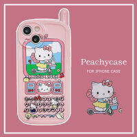 เคสโทรศัพท์ย้อนยุคน่ารักลาย Hello Kitty เคสโทรศัพท์ใช้งานได้กับ iPhone 15 14 13 12 Pro Max 11 15promax คลุมเต็ม TPU ทนต่อแรงกระแทกฝาหลัง