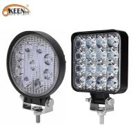 [Hot K] OKEEN 9LED 27W 16LED 48W 12V 24V ไฟสปอร์ตไลท์ LED สำหรับรถยนต์สแควร์รอบอัตโนมัติรถบรรทุกออฟโรด Mini Ledbar Offroad อุปกรณ์เสริม