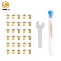 SIMAX3D 30pcs 3D Printer M6 Nozzles with Cleaning Needles Kit Wrench V6 V5 Brass Exruder Nozzle Print Head for E3D Makerbot ELEGANT