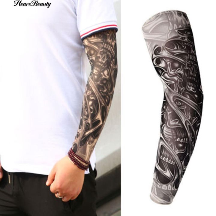 ปลอกแขน-ลาย-tattoo-ป้องกันแดดและรังสียูวี-สำหรับขี่จักรยาน