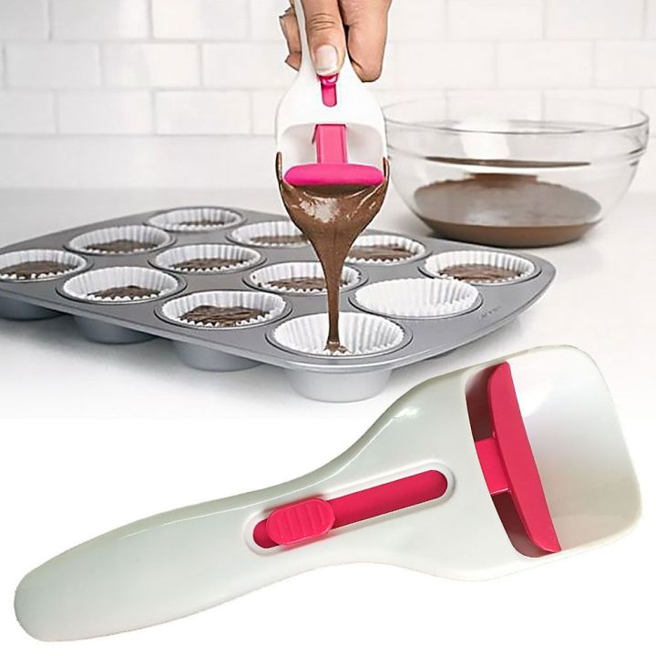 1Pcs Chocolate Cake Batter Scoop Cupcake Scoop Cake Spatula Chocolate Sauce  Batter Measuring Spoon Baking Utensils