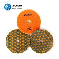 Z-LION 3pcs 4 Dry Diamond Polishing Pads 100mm Flexible Sanding Discs New Design Marble Granite Stone Tile Grinding Wheels