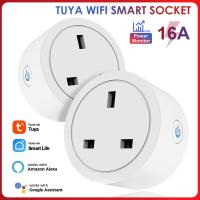 Tuya WiFi Smart Plug Tuya 16A20A UK สมาร์ทซ็อกเก็ตพร้อมฟังก์ชั่นจับเวลาการตรวจสอบพลังงานการควบคุมด้วยเสียงผ่าน Alexa Home