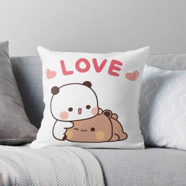 panda-bear-hug-bubu-duda-mochi-peach-cat-throw-pillow-bedroom-sofa-anime-bed-fashion-pillowcase