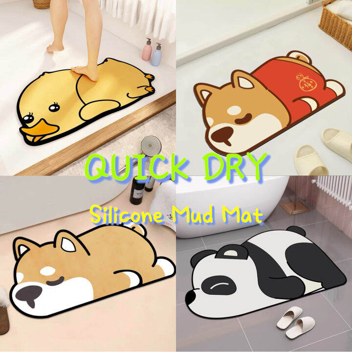 Animal Bath Mat Doormat Silicone Mud Mat Water Absorption Quick Dry