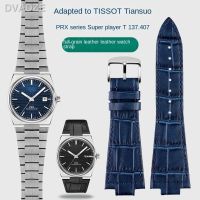 ือ ¤ สำหรับ1853 Tissot PRX สายนาฬิกาสำหรับผู้เล่นระดับซุปเปอร์ T137.407/137.410สายหนังแท้12มม. สายรัดข้อมือสายรัดข้อมือสแตนเลสสตีลผู้ชาย SS