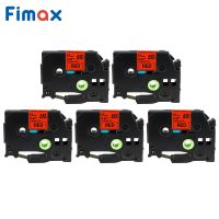 Fimax 5 Packs Compatible for Brother TZe431 P-touch Label Tape TZe-431 TZ-431 12mm*8m Black on Red for Brother P-touch Tze Label