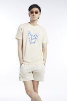 ESP เสื้อทีเชิ้ตลายเฟรนช์ชี่ ผู้ชาย สีเบจ | Frenchie Tee Shirt | 3768