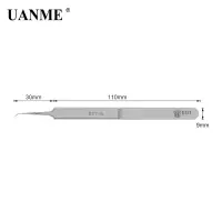 UANME แหนบปลายปากน้ำสแตนเลสแบบโค้ง BST-18-19คีมที่แม่นยำพิเศษตรงแหนบเหล็กปลายปากน้ำพร้อมอุปกรณ์ทำมือ