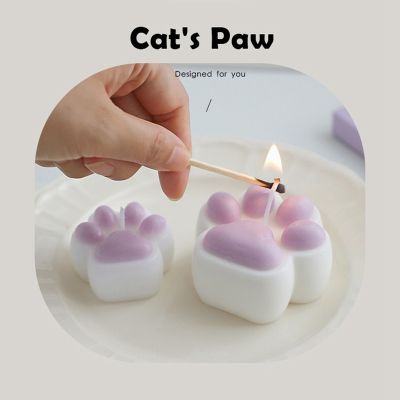 【CW】Kitten Paw Scented Candle Room Decor Ins Style Relieve Fatigue Morandi Colors Candles Aromatpy for Festive Wedding Birthday