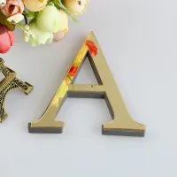 10CM 3D Mirror Letters Wall Stickers For Logo Name Alphabet Wedding Love Letters English Wall Home Decor Black/Gold/Silver