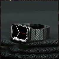 ☫ Pasek z włókna węglowego dla Apple Watch Band 49mm 44mm 42mm 40mm 38mm 45mm bransoletka dla iWatch Ultra 7 6 SE 5 4 3 2Series akcesoria