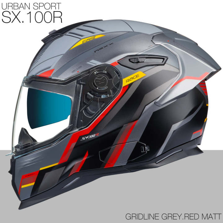 nexx-หมวกกันน็อกรุ่น-urban-sport-sx-100r-ลาย-shortcut-grey-red-matt-เงียบกว่าที่เคย-หลักอากาศพลศาสตร์ที่ดีขึ้น