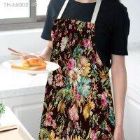 ◇☄☄ Flowers scenery Aprons for Women Linen Bibs Household Cleaning Apron Home Waterproof Chefs Cooking Baking Apron for Child