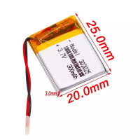 แบตเตอรี่ LITHIUM Polymer PCM สำหรับ MP3 MP4 MP5 1/2/4pcs 3.7 V 300mAh 302025 Lipo Li-Polymer ชุดหูฟังบลูทูธสมาร์ทนาฬิกา