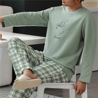 〖Gesh department store〗New Pajamas Men 39;s Long-Sleeved Striped Spring And Autumn Style Boys And Girls Winter Homewear Suits Male