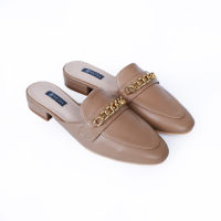 Seira - Ronny Loafers Mules รองเท้าโลฟเฟอร์ รองเท้าเปิดส้น อะไหล่โซ่สีทอง ส้นหนา 1 นิ้ว