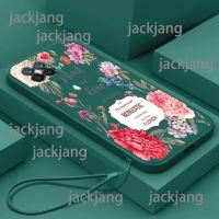 เคส OPPO REALME 8i 4Gphone เคสซิลิโคนลายดอกไม้และนกปลอกนิ่มเพื่อส่งสายคล้อง