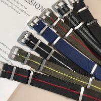 Nylon Elastic Strap French Troops Parachute Bag  Elastic Woven Watch Band  Military Watch Bracelet 18mm 20mm 22mm Straps