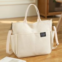 Texture Wear-Resistant Canvas Bag Female Mori Style New Korean Version Shoulder Casual Travel Handbag Versatile School Shopping Large  - 【AUG】