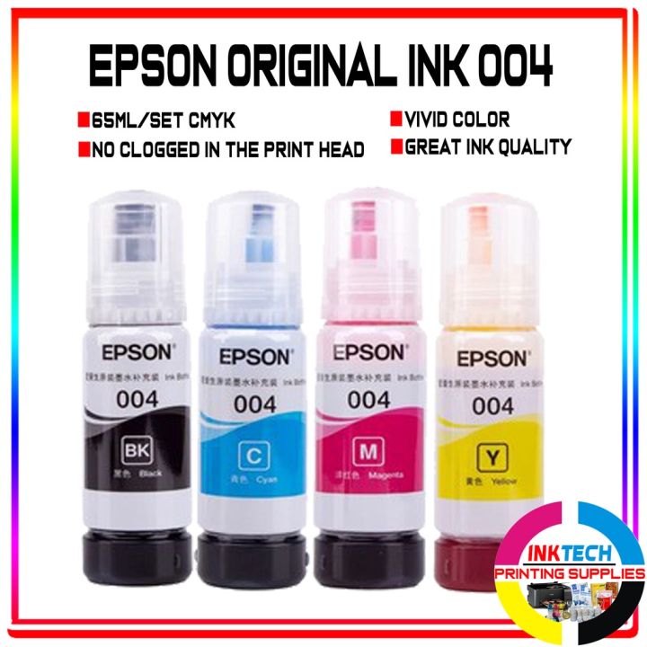 【ready Stock】 Epson 004 Original Ink Refill Setcmyk L5190 L3160 L3156 L3151 L3150 8185