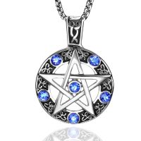 Sapphire Hollow Out Pentagram Pendant Necklace Charm Necklaces Jewelry