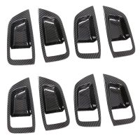 for Mitsubishi Pajero Sport 2020 8PCS Carbon Fiber ABS Car Door Handle Bowl Protector Cover Trim Moldings Car Styling