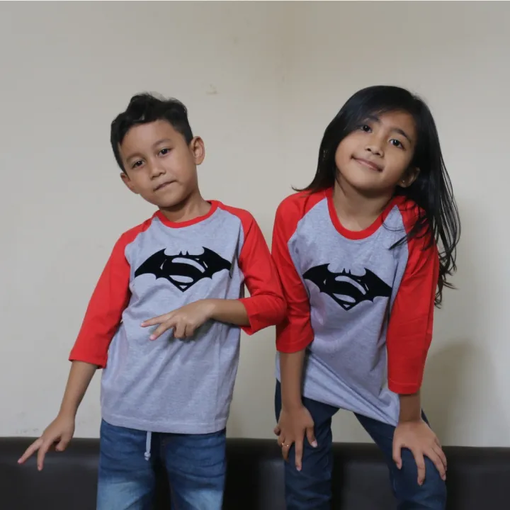 Kaos ANAK REGLAN 3/4 BATMAN VS SUPERMAN - Baju Fashion Anak Raglan  Superhero Keren Bludru Premium REEDSHARK | Lazada Indonesia