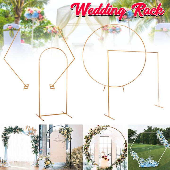 Wedding Backdrop Stand Round / Hexagonal / Square Metal Arch Party Events  Frame Decorations | Lazada