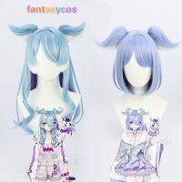 Vtuber Elira Pendora Cosplay Wig Blue Long 65Cm Wavy Short Bobo Hair Heat Resistant Role Play Halloween Wigs + Wig Cap