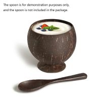 Coconut Bowl Natural Coconut Cup Creative Coconut Shell Fruit Beer Coffee Cold Drink Cup Dessert Bowl Dessert Bowl (No spoon)