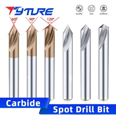 TYTURE คาร์ไบด์เจาะจุดดอกสว่าน 60 90 120 องศา CNC Drilling Guide เครื่องมือ Location Center Router Bit Metal Drills Chamfer End Mill