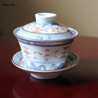 J Ingdezhen เซรามิก Sancai Gaiwan ถ้วยน้ำชาที่ทำด้วยมือชุดชามชาจีนหม้ออบพอร์ซเลน Teaware อุปกรณ์ Drinkware