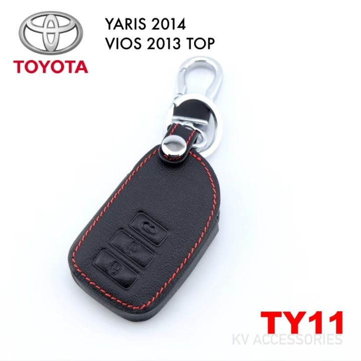 ซองกุญแจหนัง-ปลอกกุญแจรถยนต์-ซองกุญแจหนัง-พร้อมพวงกุญแจ-ตรงรุ่น-toyota-yaris-vios-มีทุกรุ่น-สินค้าเป็นหนังแท้-100