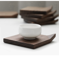 5pcs Black Walnut Folding Corner Coaster Solid Wood Wooden Anti-scalding Tea Set Cushion Creative Design Cup Holder