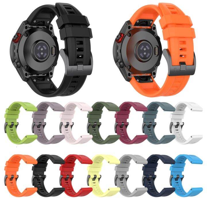 สำหรับ-garmin-fenix-7-22mm-สายนาฬิกาข้อมือสีทึบซิลิโคน-สีแดง-ขายเอง