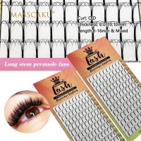 【cw】 MASSCAKU 5D 6D long stem false lashes premade russian volume fans silk individual eyelash extensions makeup cilios ！