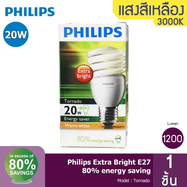 philips-tornado-หลอดประหยัดไฟ-ทอร์นาโด-เกลียว-e27-ขนาด-20w