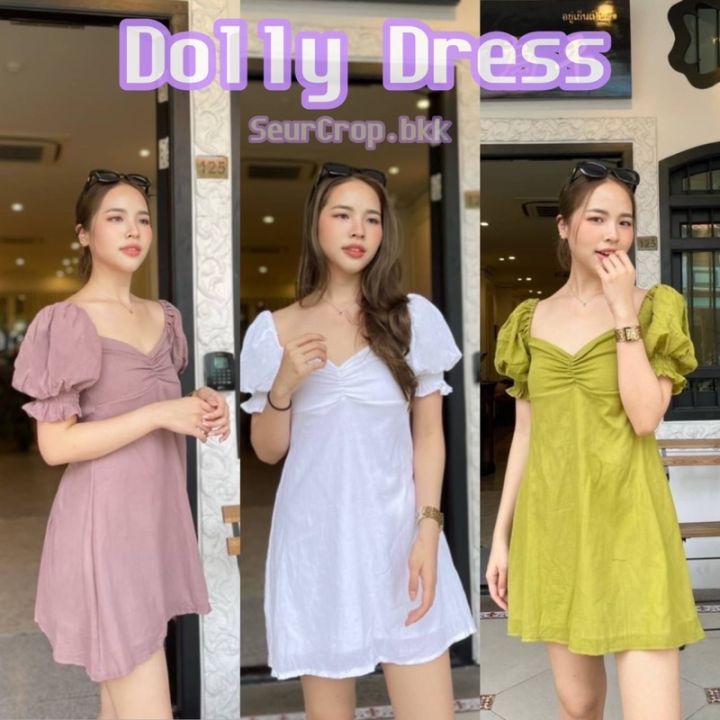 dolly-dress-เดรสแขนตุ๊กตา-ดีเทลเว้าหลัง-น่ารักมาก-ใส่ได้ทุกวัน-เดรสสั้น-เดรสไปเที่ยว-เดรสไปคาเฟ่-ชุดไปคาเฟ่-เดรสน่ารัก