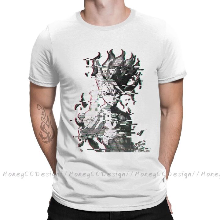 dr-stone-ishigami-byakuya-glitch-print-cotton-t-shirt-camiseta-hombre-for-men-fashion-streetwear-shirt-gift